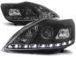 Preview: Scheinwerfer LED Tagfahrlicht Optik für Ford Focus MK2 Facelift 08-10 Schwarz